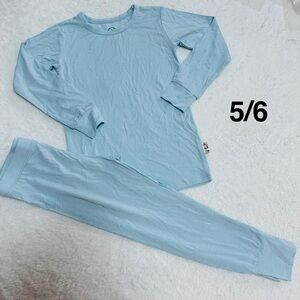 Remi & Friends bamboo sky blue long sleeve pants set 5/6